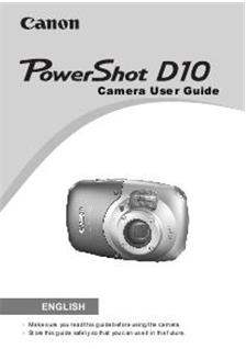 Canon PowerShot D10 manual. Camera Instructions.